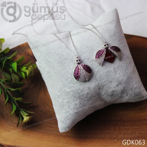 Açılır Kanatlı Uğur Böceği Gümüş Kolye - GDK063